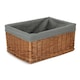 image 4 of Set of 4 Double Steamed Grey Cotton Lined Willow Storage Baskets | Grey | Grey | Not provided