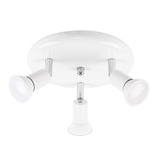ValueLights Round Gloss White Spotlight and Cool White Bulb