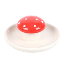Something Different Mushroom Incense Holder - White/Red - One Size