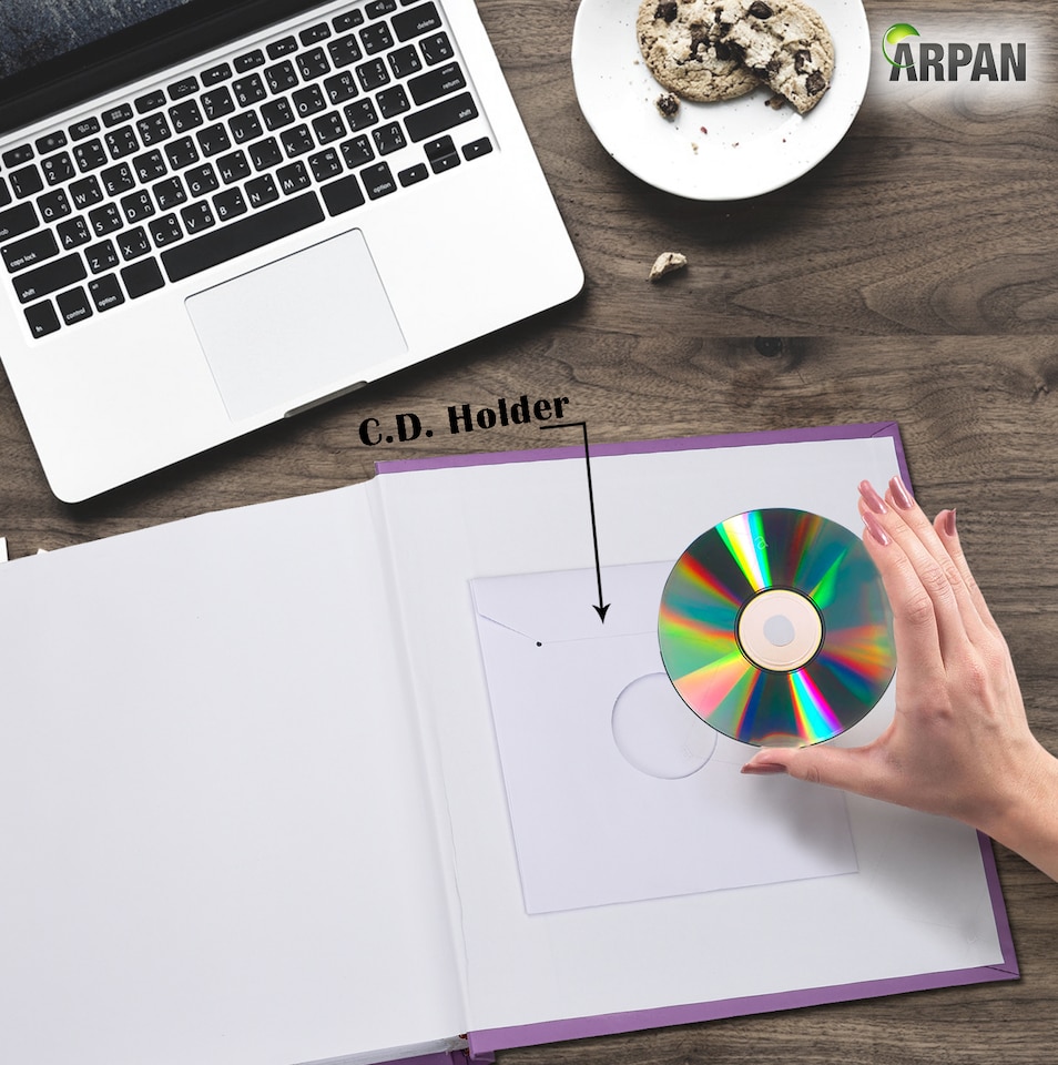 image 1 of ARPAN Slip In Case Book-Bound Memo Photo Album – Holds 200 Photos 6" x 4" (10x15cm) – Hardcover Memory Album with Writing Space for Family, Wedding & Travel Pictures