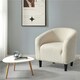 image 1 of Yaheetech Fabric Club Chair Upholstered Accent Barrel Chair White | Ivory