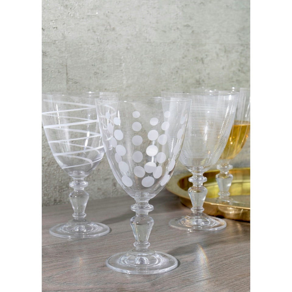 image 1 of Mikasa Wine Glass Set Clear Black Crystal 450ml Set of 4