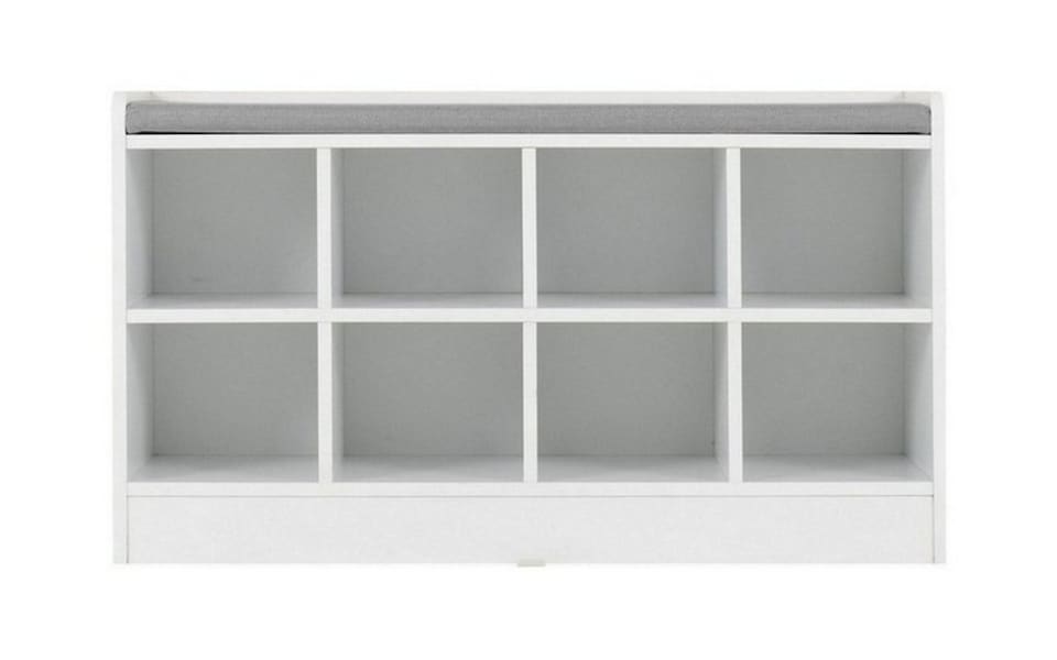 image 1 of Portland Shoe Bench - L34.5 x W97 x H55 cm - White/Steel Fabric | White
