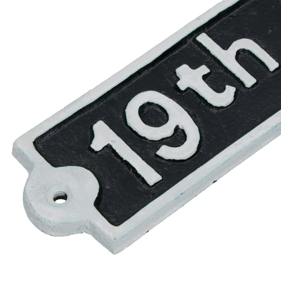 image 1 of 19th Hole Cast Iron Sign Plaque Wall Door Fence Post House Garden Yard Bar Pub