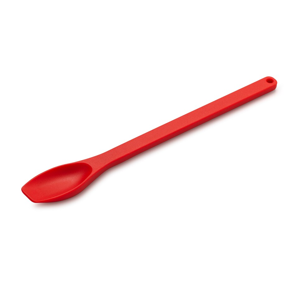 image 1 of Zeal Silicone Jar & Mayo Spoon, Long Handle Jar Spoon, Red