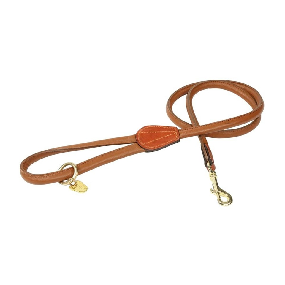 Digby & Fox Rolled Leather Dog Lead - Tan - One Size