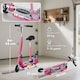image 5 of HOMCOM Foldable Powered Scooter with Adjustable Seat, Brake | Pink