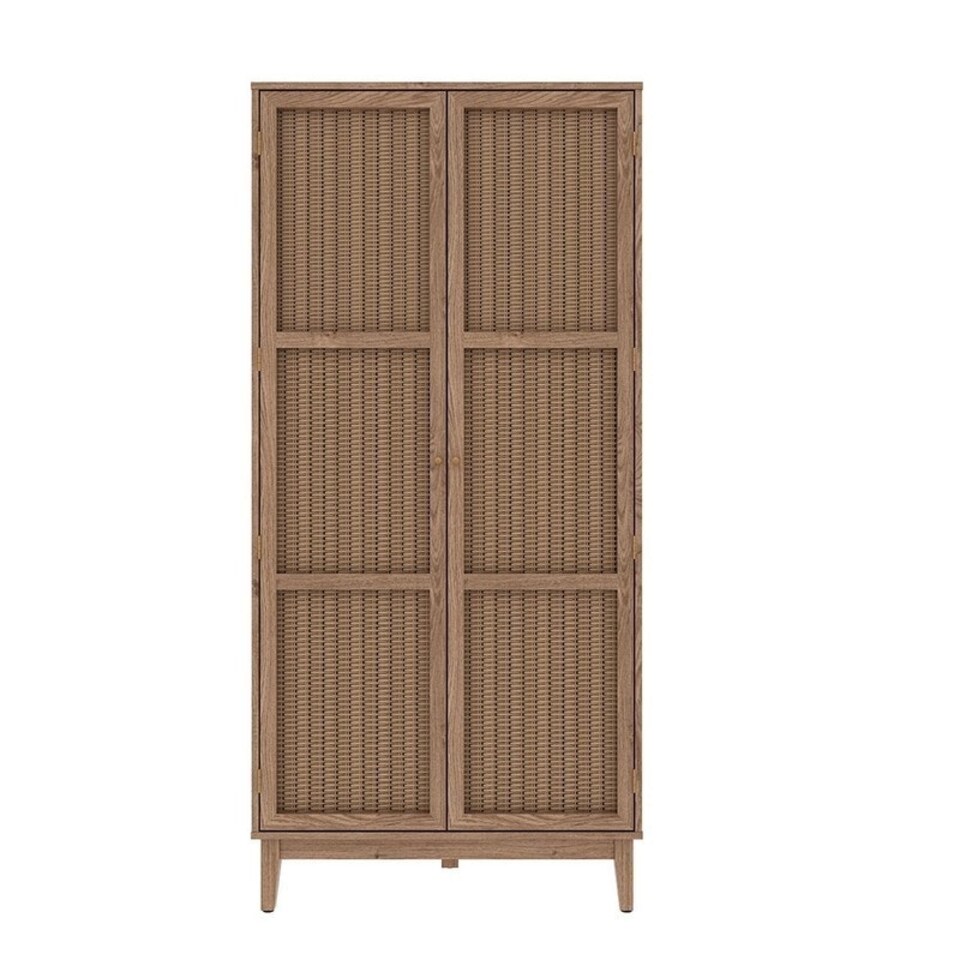 image 1 of Bordeaux 2 Door Wardrobe - MDF - L55.7 x W85 x H181 cm - Oak Brown