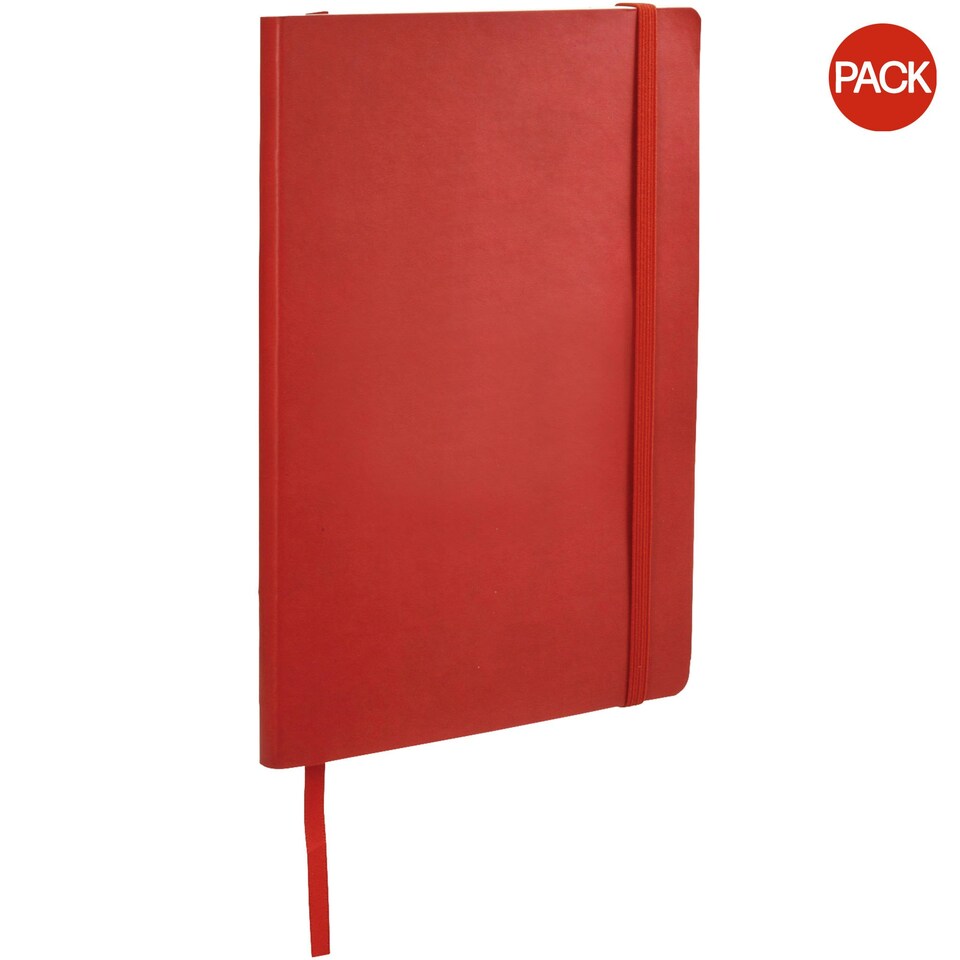 JournalBooks Classic Soft Cover Notebook (Pack of 2) - Red - 21.5 x 14 x 1.4 cm