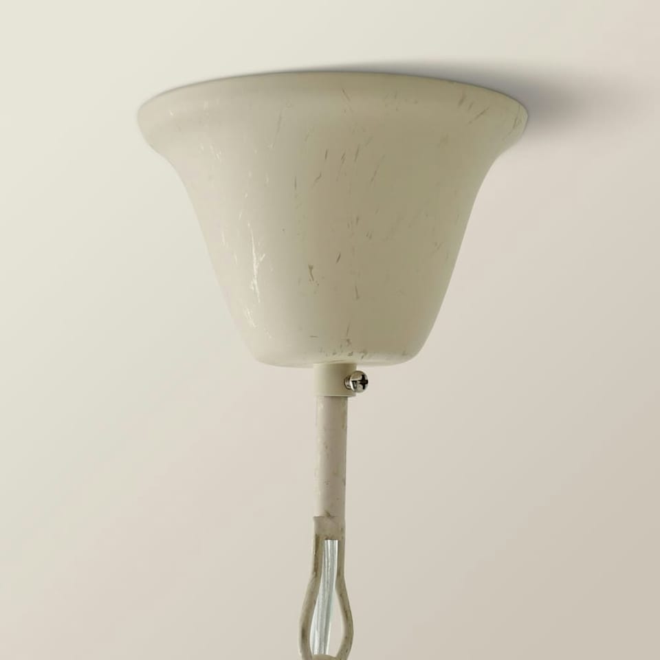 image 1 of ValueLights Traditional Style 8 Way White Distressed Ceiling Light Chandelier Fitting | Cream