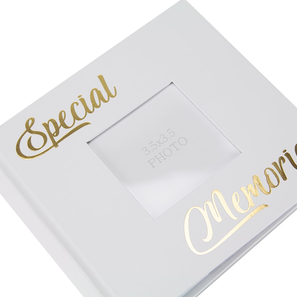 image 1 of Modern Special Memories Photo Album with Gold Foil Text - Holds 80 4x6 Pictures
