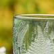 image 4 of Set of 2 Vintage Luxury Green Leaf Embossed Drinking Glass Tumblers 260ml