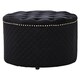 image 1 of Interiors by Premier Round Black Velvet Ottoman Black