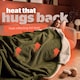 image 2 of Silentnight Heat Genie Self Heating Giant Blanket Green Cable Knit Green