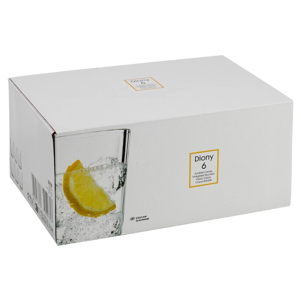 image 1 of Drinking Glasses Cocktail Water Juice Highball Tumblers Set 265ml | Clear | Clear | Set of 6