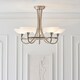 image 2 of Cagney 5 Light Semi Flush Multi Arm Ceiling Light Satin Chrome, White Painted Glass with Faint Line Pattern, G9