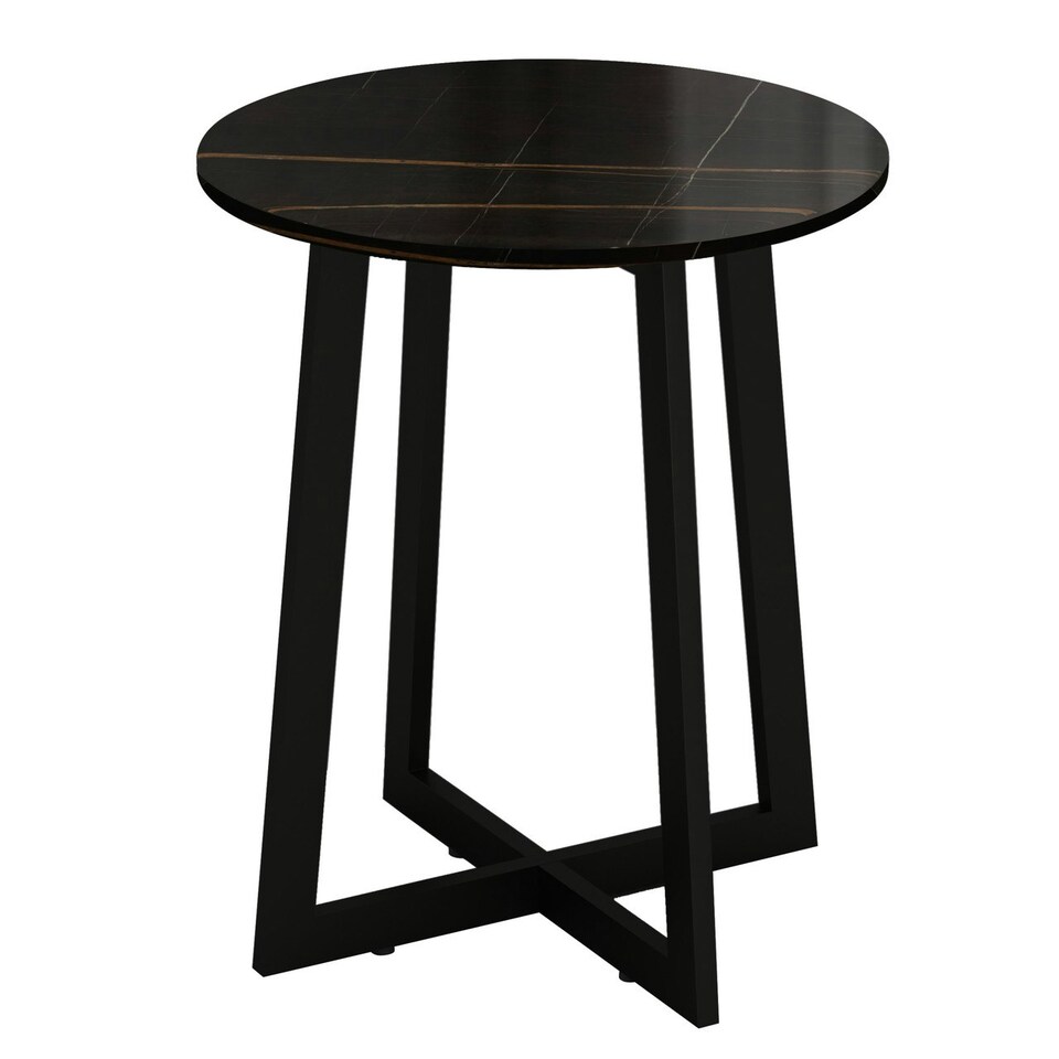 image 1 of Accent Side Table with Steel Frame Brown | Unit Colour: Walnut