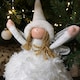 image 3 of 45cm Premier Christmas Standing Angel Decoration with Feather Skirt in White & Silver