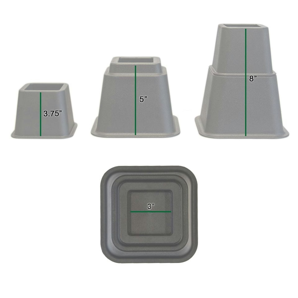 image 1 of KCT 8 Piece Stackable Adjuster Bed Riser