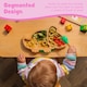 image 2 of Tiny Dining Bamboo Dinosaur Baby Weaning Plate & Fork Set - Pastel Pink