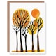 image 1 of Greeting Card Sun Over Autumn Trees Bright Abstract Watercolour