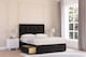 image 1 of Sloomy Highbury Black Plush Divan Bed With Mattress 2 Drawers Same Side With 54" Floor Standing Headboard 3' Single | Black | Black | Single | 1