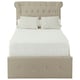 image 1 of Interiors By Premier Elegant Mink Double Ottoman Bed, Contemporary Winged Headboard Bedroom Bed, Ottoman Stud Detailed Bed