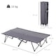 image 5 of Outsunny Double Camping Bed Camping Cot Foldable Sunbed Outdoor Patio Sleeping Bed Super Light with Carry Bag (Grey)
