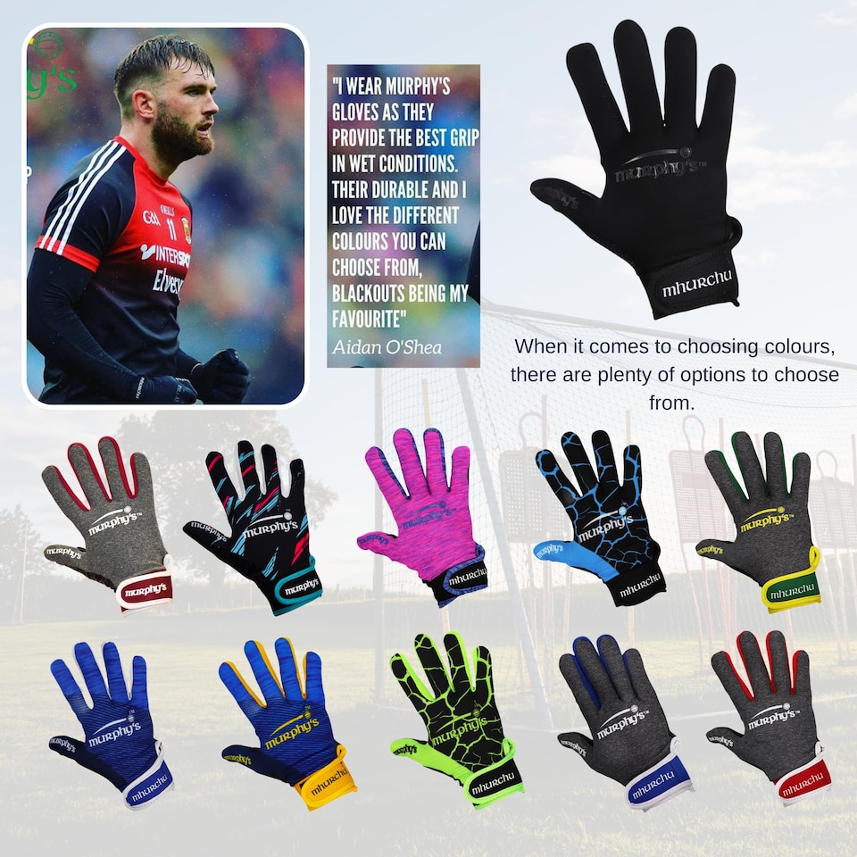 image 1 of Murphy's Gaelic Gloves Junior, 6 / Under 12, Black