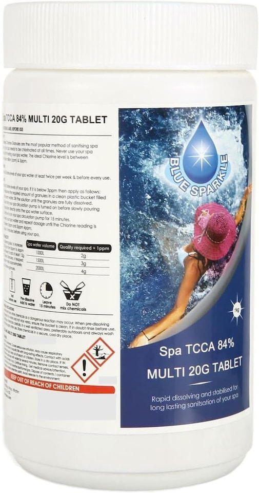 image 1 of 1 Kg Chlorine 4-in-1 Dispenser Multifunction Tablets Stabiliser, Algaecide and Clarifier for Hot Tubs & Pools