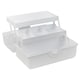 image 5 of Plastic Cantilever Sewing Craft Box 3 Tier Tray Organiser Storage Compartments | Multi | White