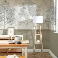 Woodland Whisper Panel Wallpaper in Taupe Multi