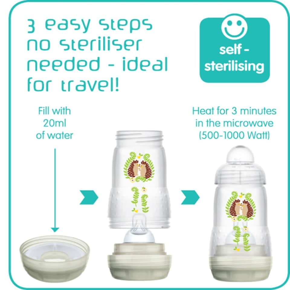 image 1 of MAM Easy Start Anti Colic Bottle Blue 260ml 2Pk