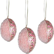 7cm Bauble Baby Pink - 3Pcs