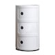 image 1 of Living and Home Cylindrical Multi-Tiered Plastic Storage Drawer Unit - 3 Drawer White