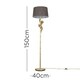 image 3 of ValueLights Monkey Painted Gold Floor Lamp with Grey Drum Shade and LED Bulb Grey