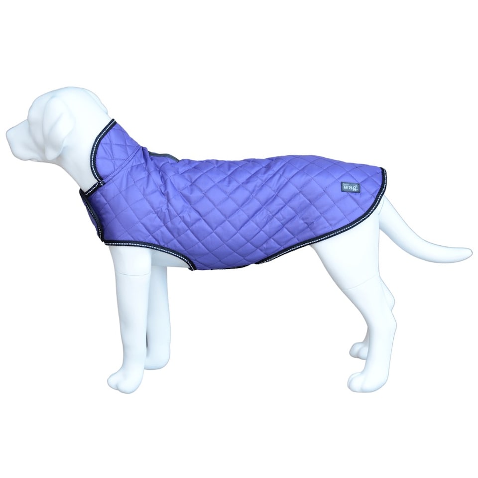 image 1 of Henry Wag Purple Quilted Dog Jacket, Let Your Dog Step Out In Style, Size Medium (45cm) | Purple | Purple | 1