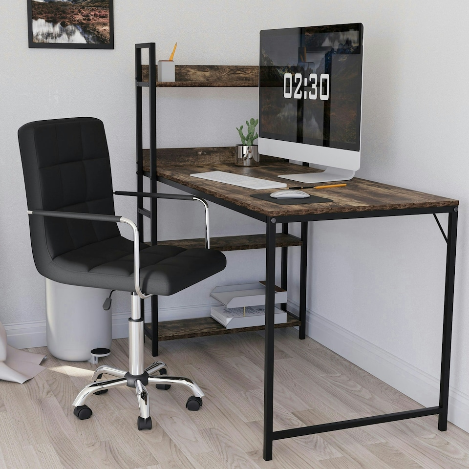 image 1 of Vida Designs Calbo Office Chair Computer Desk Table Chair, Black