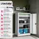 image 2 of Filing Cabinet - 4 adjustable shelves, lockable, 140 x 90 x 40 cm Grey