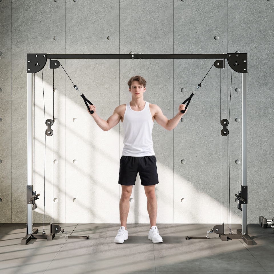 image 1 of SPORTNOW Cable Crossover Machine for Full Body Strength Training