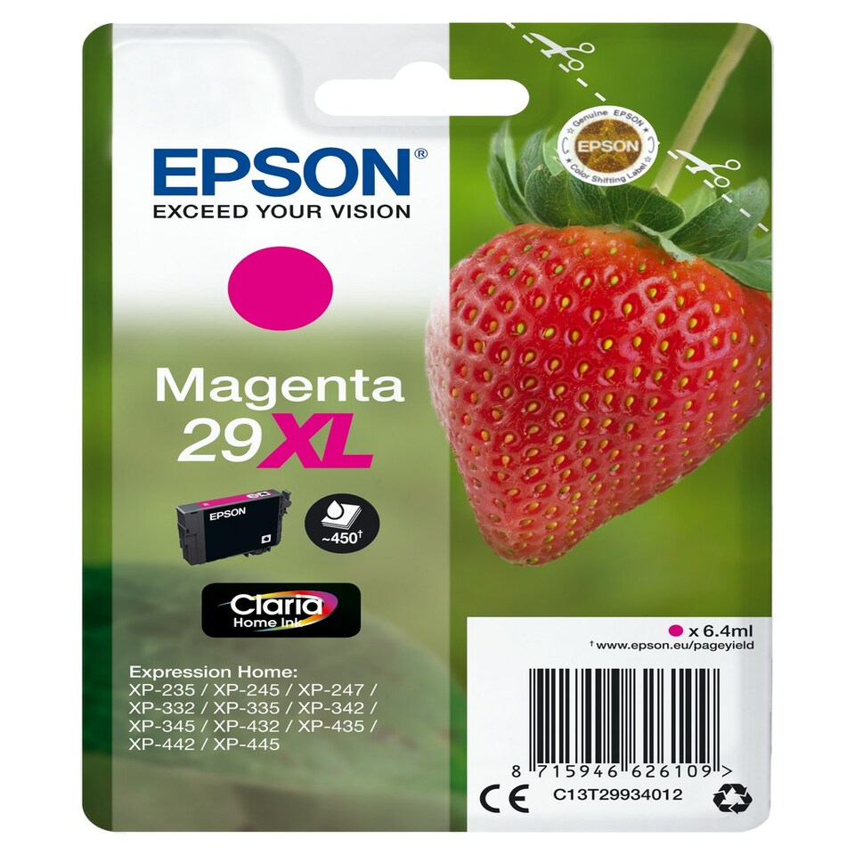 image 1 of EPSON 29XL Magenta Original Ink Cartridge Pink