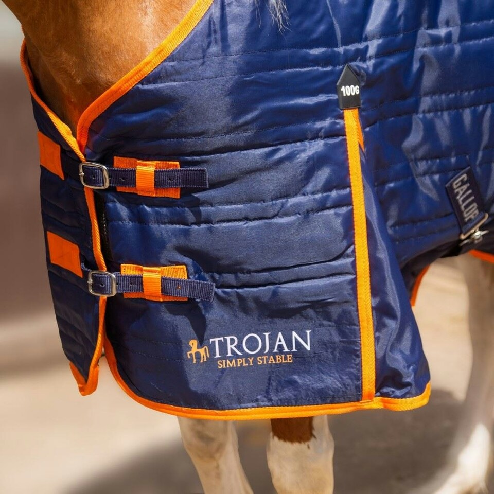 image 1 of Gallop Equestrian Trojan 100G Stable Rug Blue | Size: 5ft 9
Colour: Navy