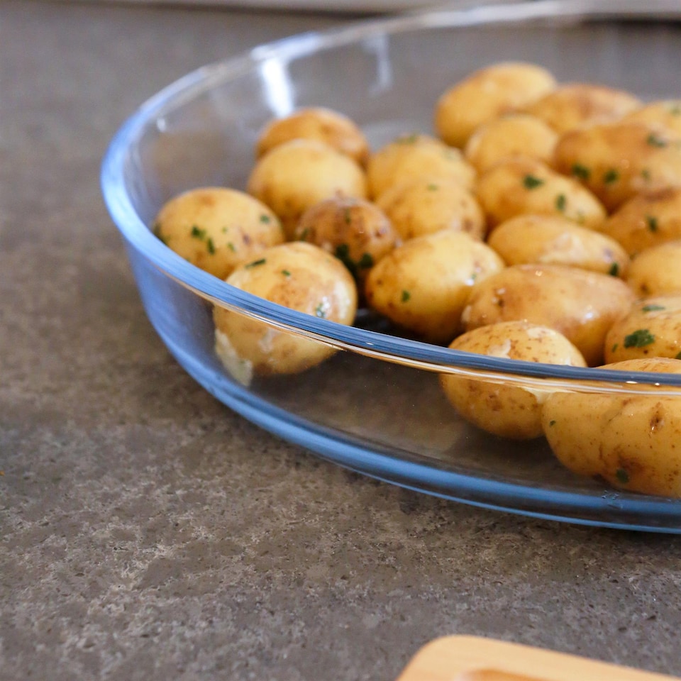 image 1 of Argon Tableware Round Glass Oven Dish - 32cm x 32cm | Clear | Clear | 32cm x 32cm
