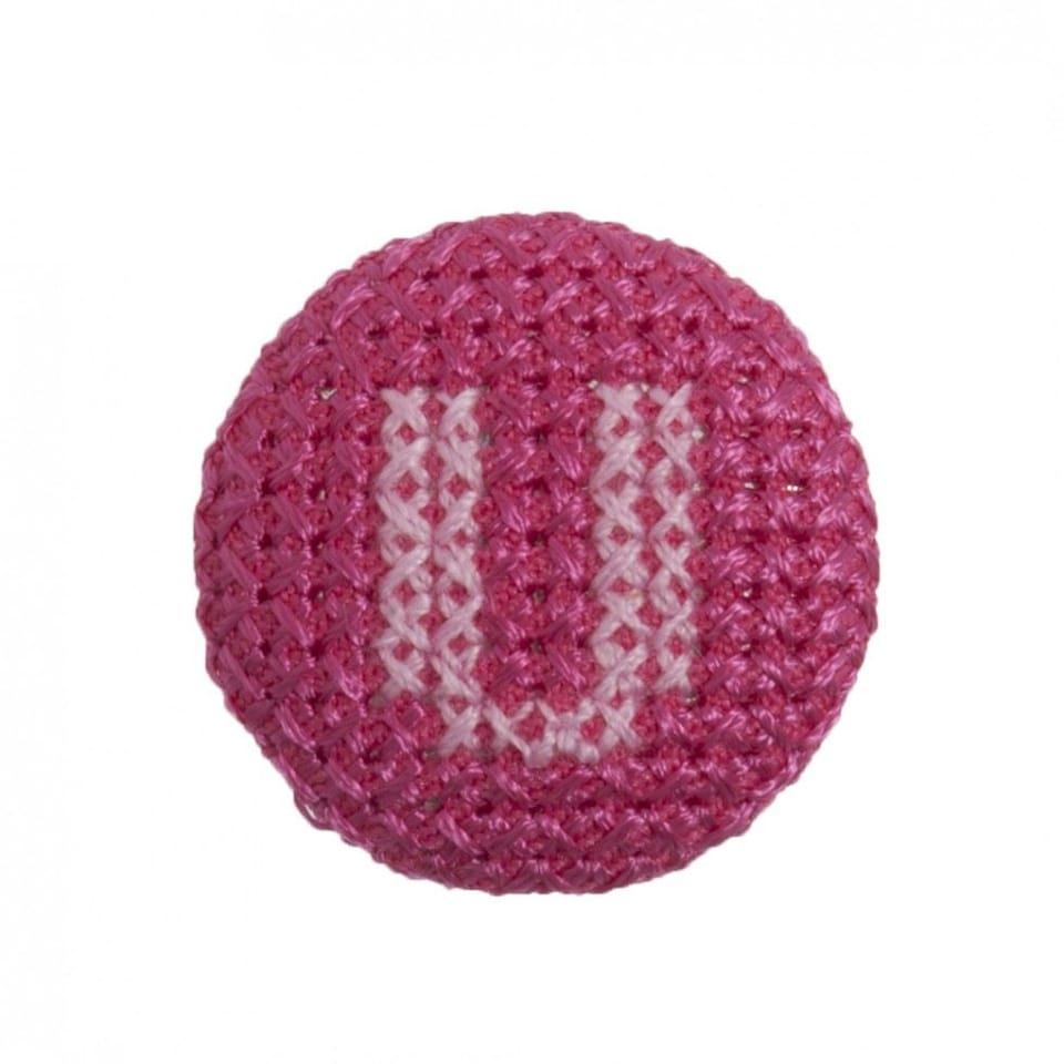Trimits Pink on Fuchsia Letter U 25mm Cross Stitch Alphabet Buttons for Dressmaking - each