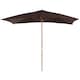 image 1 of Outsunny Wooden Garden Parasol Sun Shade Patio Umbrella Canopy Dark Coffee