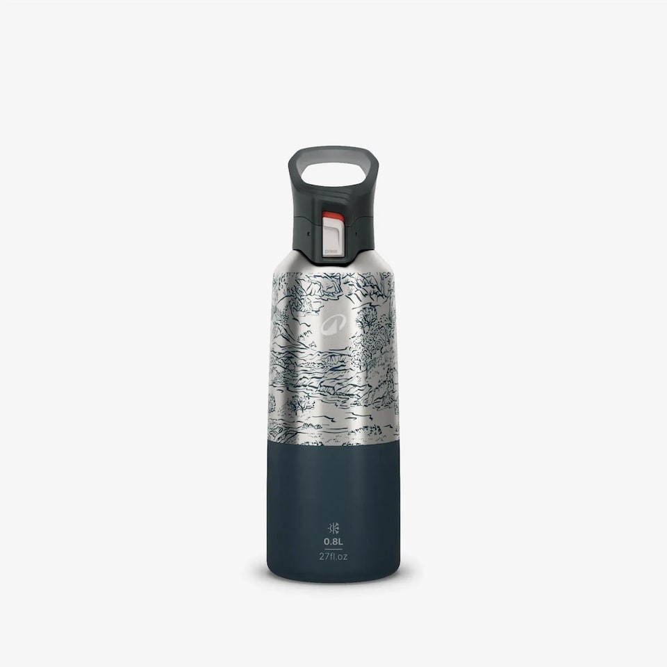 image 1 of Decathlon 0.8 L insulated stainless steel flask 900 with quick-release cap for hiking