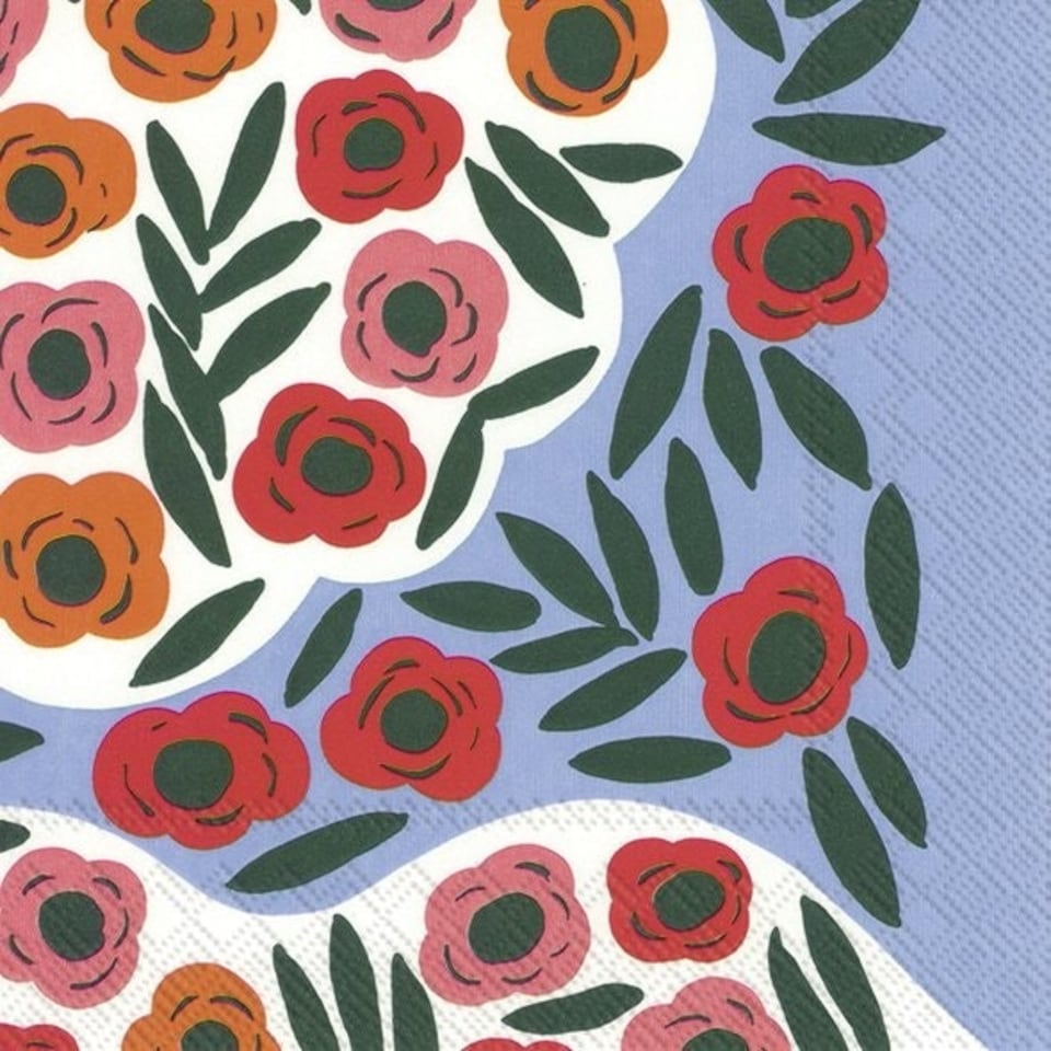 IHR Ruukku Blue Cocktail Napkin 25cm 3ply 20 Pack