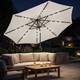 image 2 of Outsunny 2.6 m Garden Parasol Umbrella with Light, Outdoor Patio Umbrella | Cream | Cream White | 263 x 263 x 245 cm
