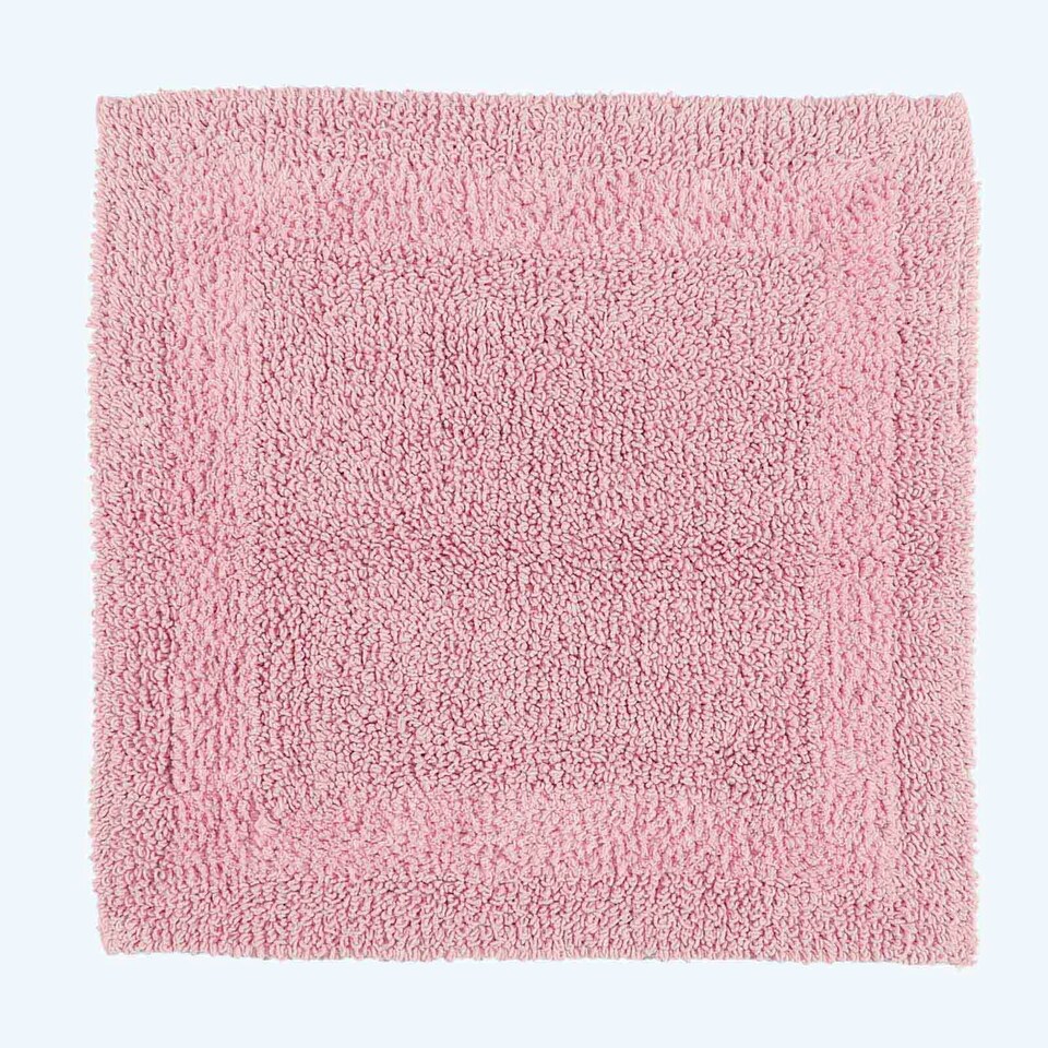 image 1 of Homescapes Luxury Reversible Cotton Shower Mat - Blush Pink Pink