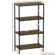 image 3 of Vida Designs Brooklyn 4 Tier Bookcase Industrial Style Display Storage, Dark Wood